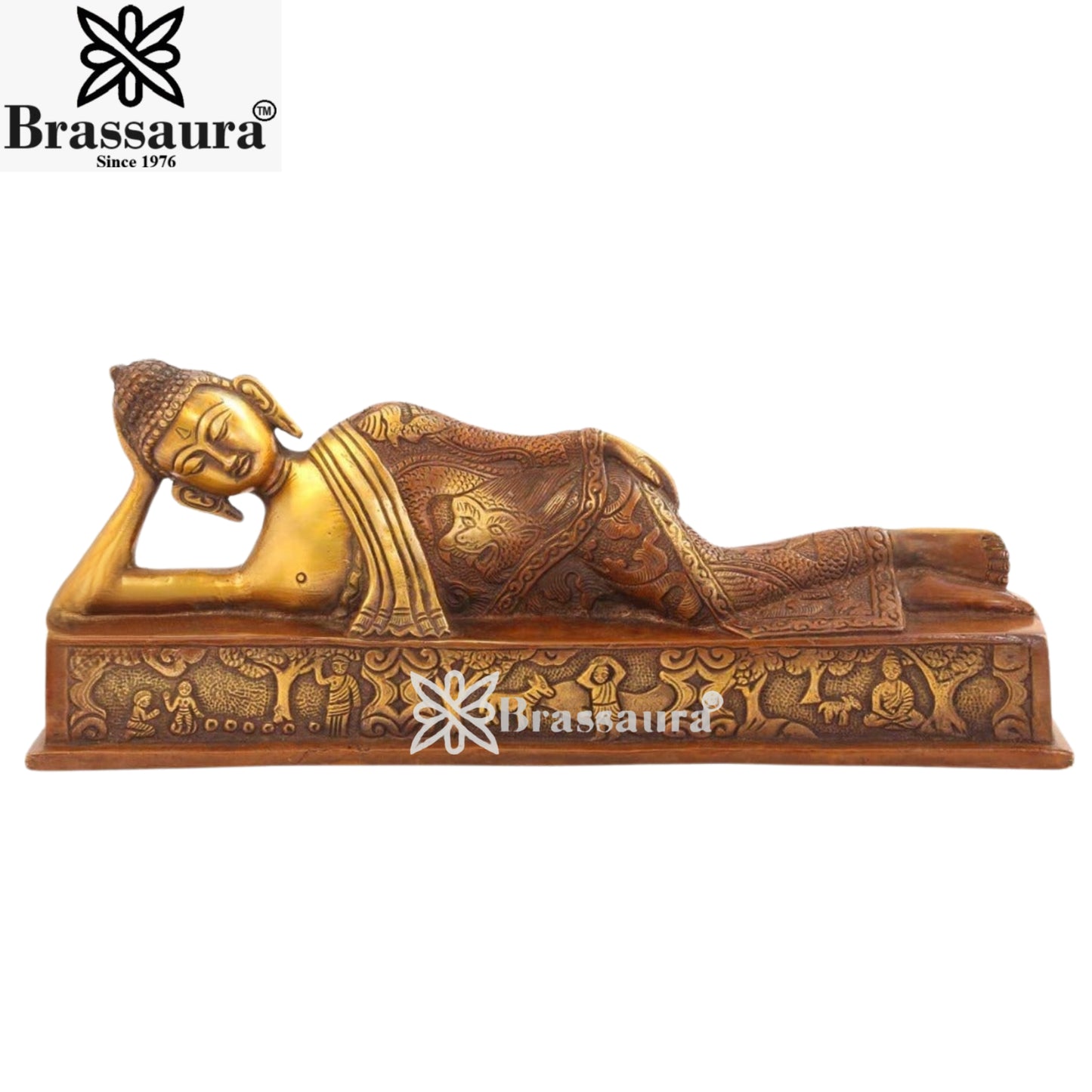 Brass Vintage Relaxing Buddha Weight 2.6 Kg & Height 5 inch