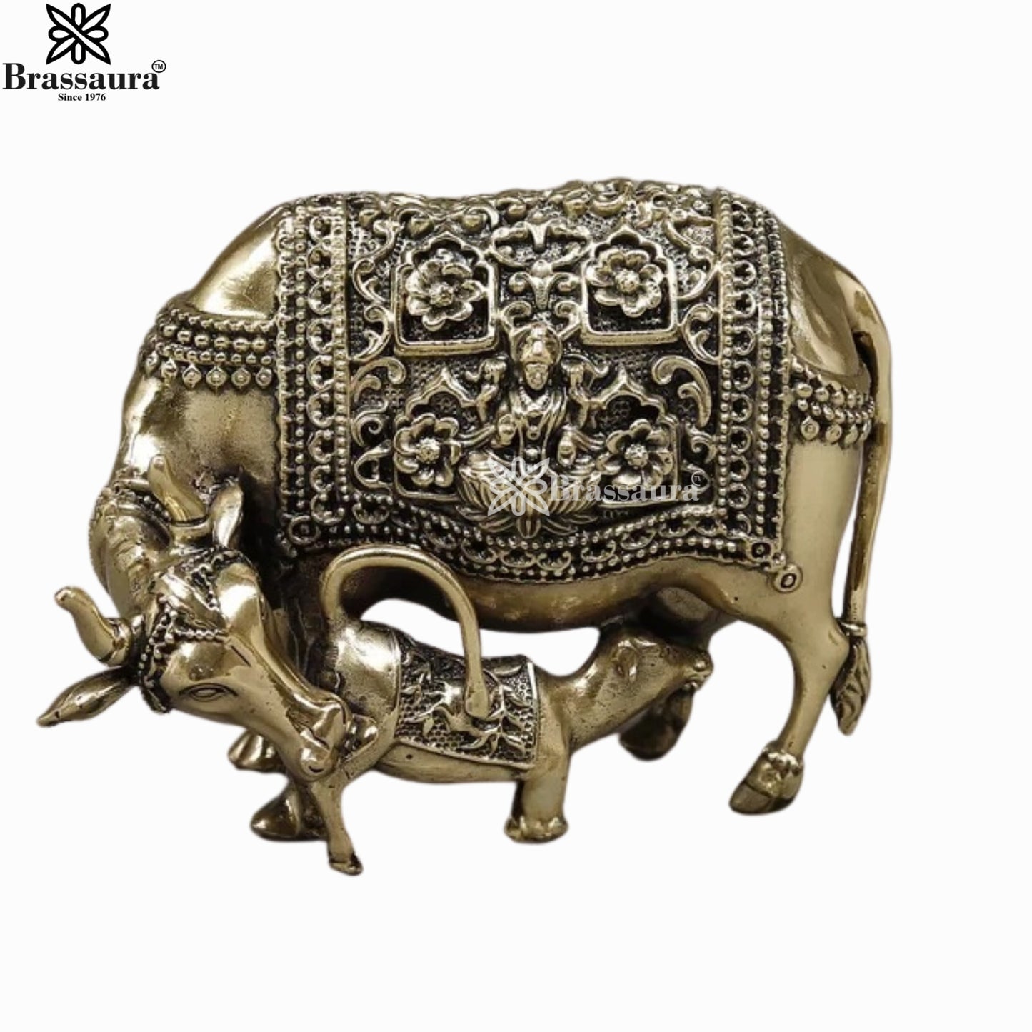 Brass Super Fine Kamdhenu For Home Décor And Gift Items Weight 0.216 kg Height 3 Inch