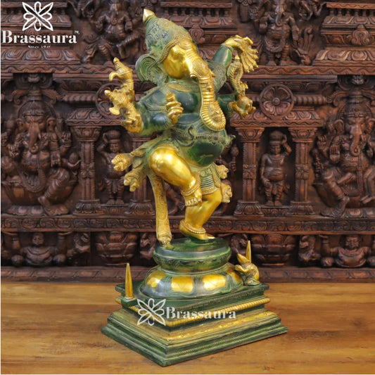 Brass Dancing Ganesha Weight 35.2 Kg & Height 30 Inch