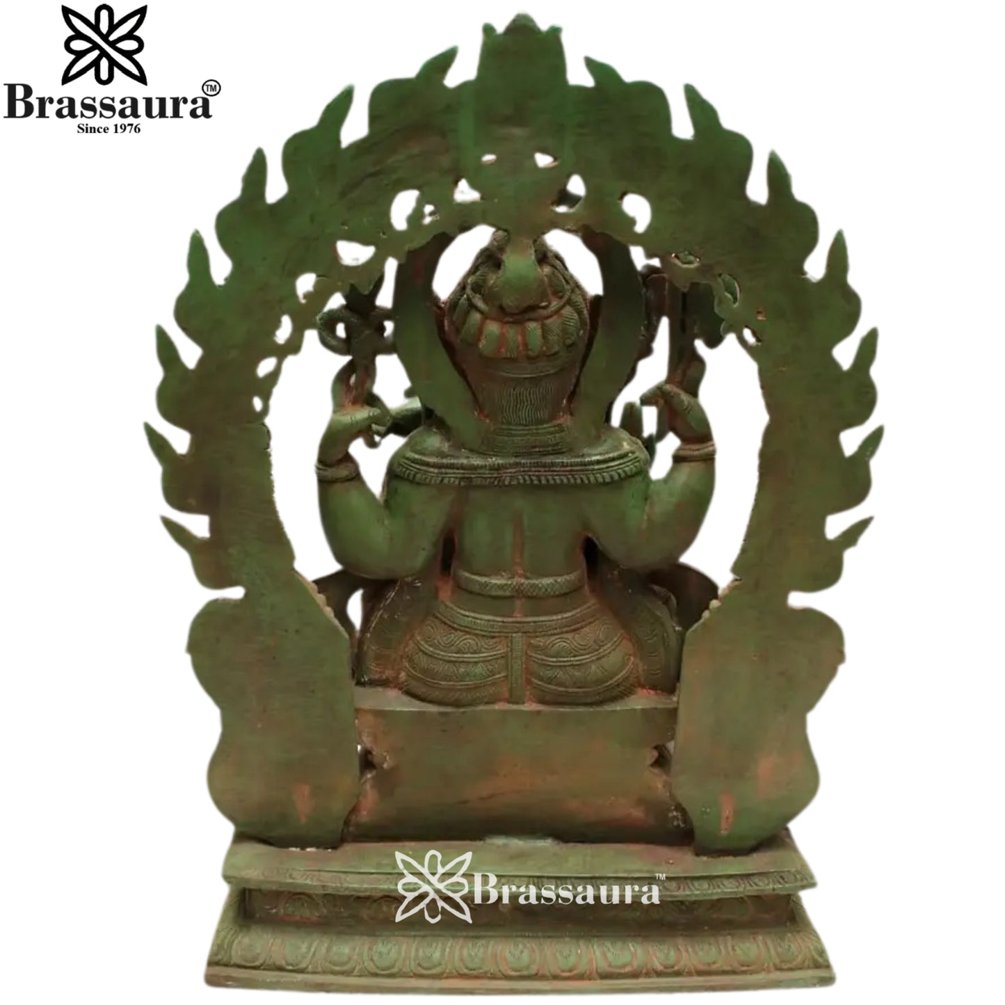 Brass Ring Ganesha Statue Weight 17.5 Kg & Height 19 Inch