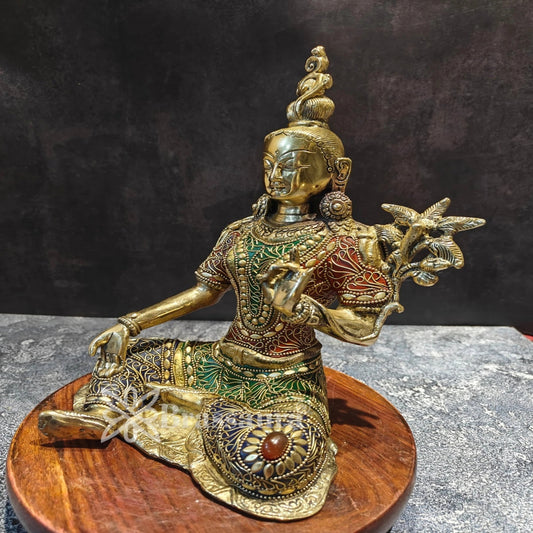 Brass Antique Tara Weight 3 Kg & Height 10.5 Inch