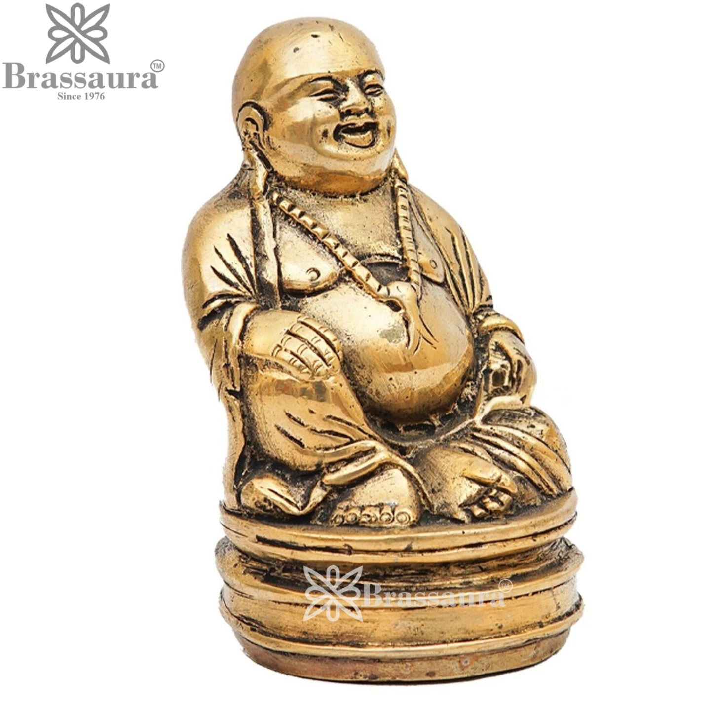 Brass Laughing Buddha Weight 2.8 kg & Height 7 Inch