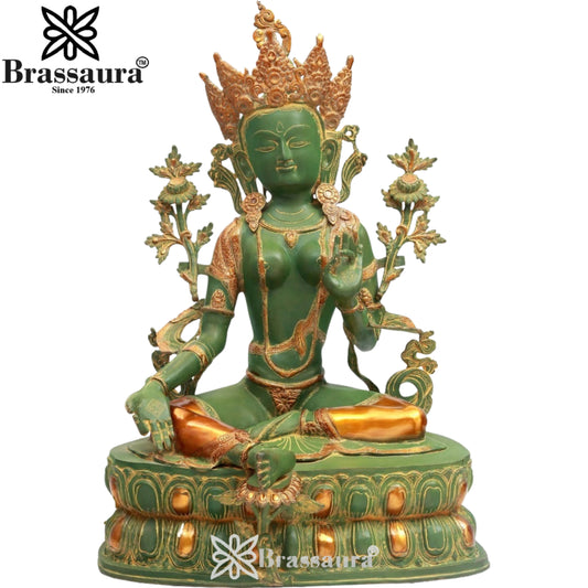 Brass Antique Tara Weight 36 Kg & Height 34 Inch