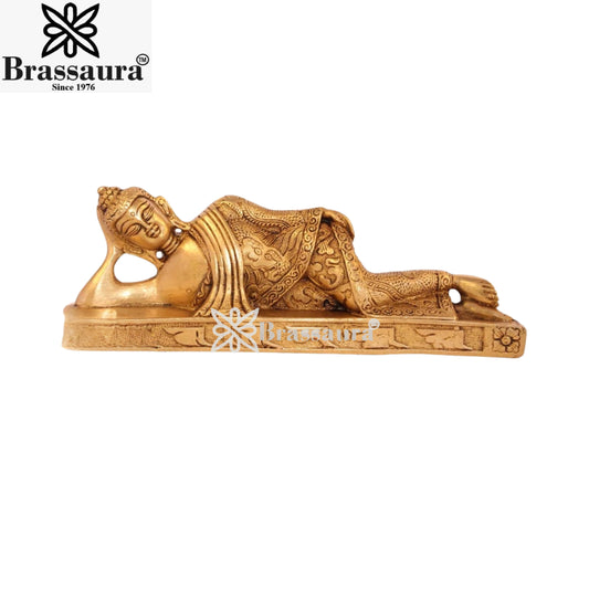 Brass Relaxing Buddha Weight 1.1 Kg & Height 3 inch