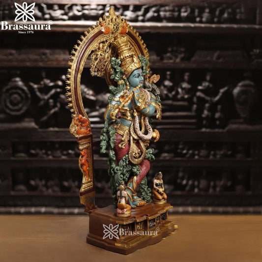 Brass Krishna Murti Weight 33.46 Kg And Height 32 Inch