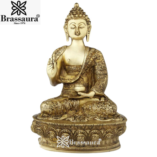 Brass Antique Buddha Weight 3.5 Kg & Height 12 inch