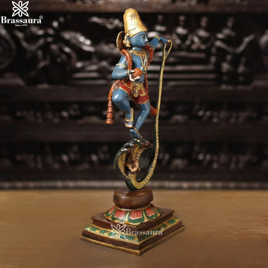 Brass Dancing Krishna Murti Weight 7.83 Kg And Height 21 Inch