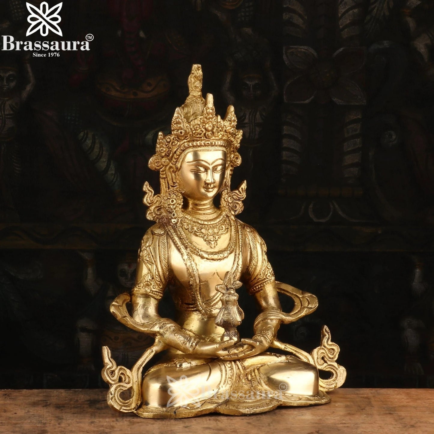 Brass Royal Golden Setting Tara Weight 2.9 kg & Height 10 Inch