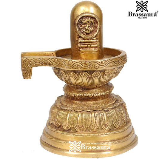Brass Royal Golden Shivling Weight 2 Kg & Height 7 Inch