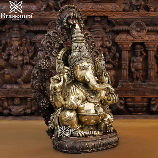 Brass Ganesha Weight 28.78 Kg & Height 23.5 Inch