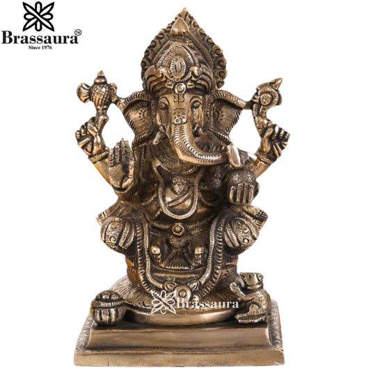 Brass Ganesha Statue Weight 2.3 Kg & Height 7 Inch