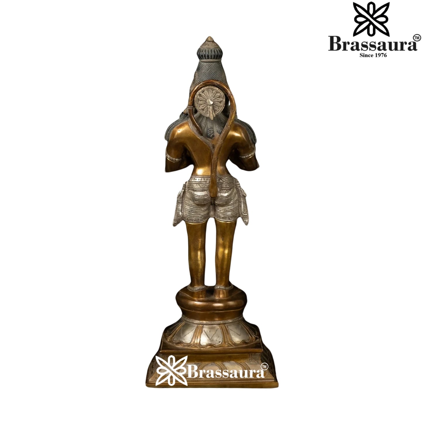 Brassaura™ Brass Hanuman Idol with Traditional Work – Height 16 Inches & Weight 4.8 Kgs