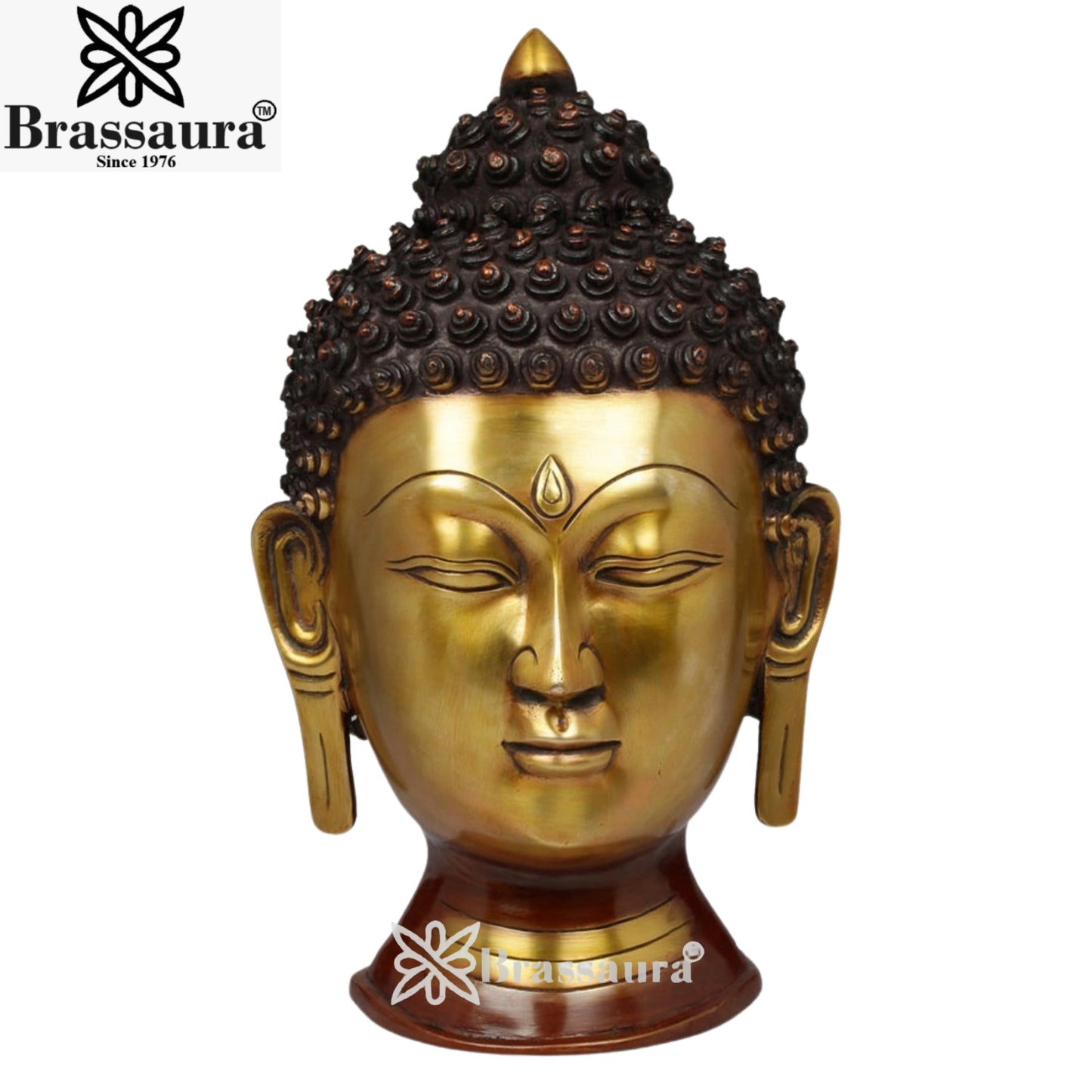 Brass Head Buddha Weight 10 kg & Height 14 Inch
