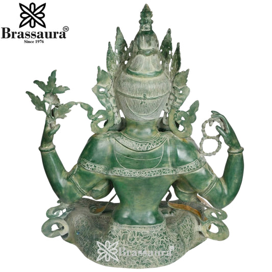 Brass Patina Tara Weight 34 Kg & Height 31 Inch