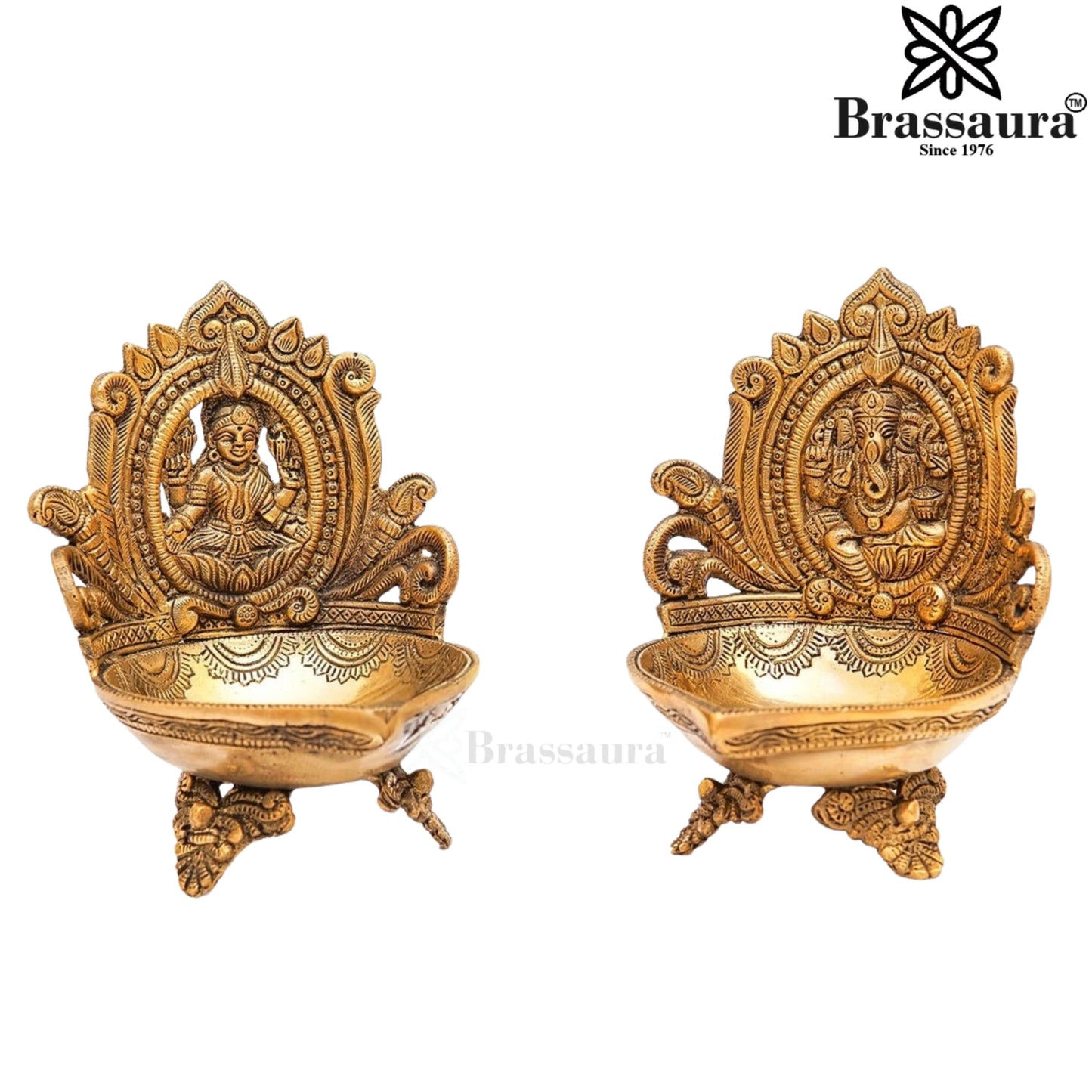 Brass Antique Lakshmi Ganesh Weight 2.5 Kg & Height 7 Inch