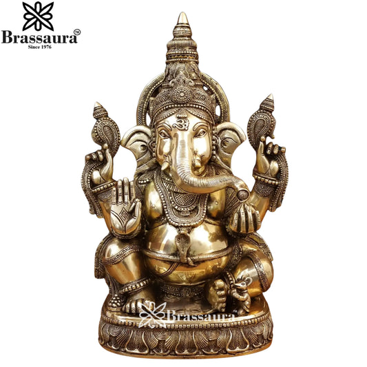 Brass Ganesha Statue Weight 22.5 Kg & Height 20 Inch