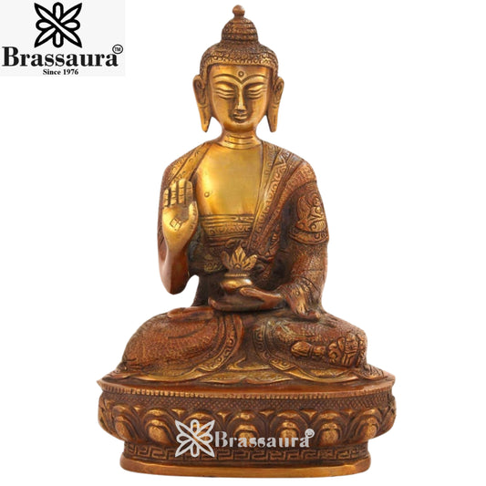 Brass Classic Buddha Weight 1.7 Kg & Height 8 inch