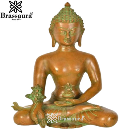 Brass Bhumisprasa Buddha Weight 2.5 kg & Height 9 Inch