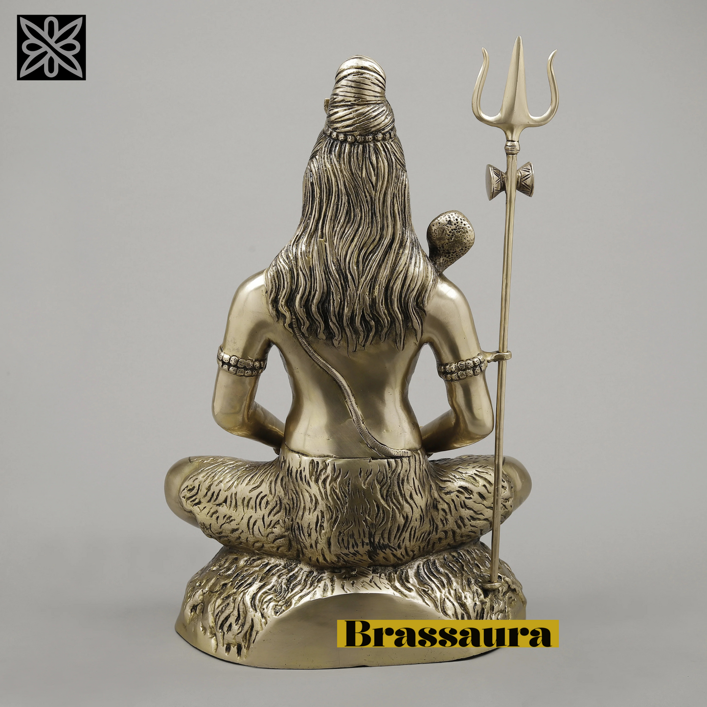 Brassaura™ Pure Brass Lord Shiva Idol – 23 Inch Height, 15.890 Kg Weight – Handcrafted Divine Statue