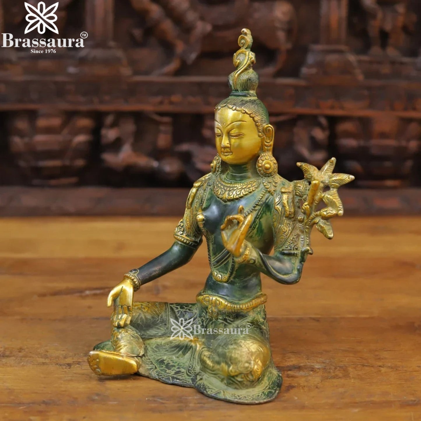 Brass Vintage Tara Statue Weight 2.8 Kg And Height 11 Inch