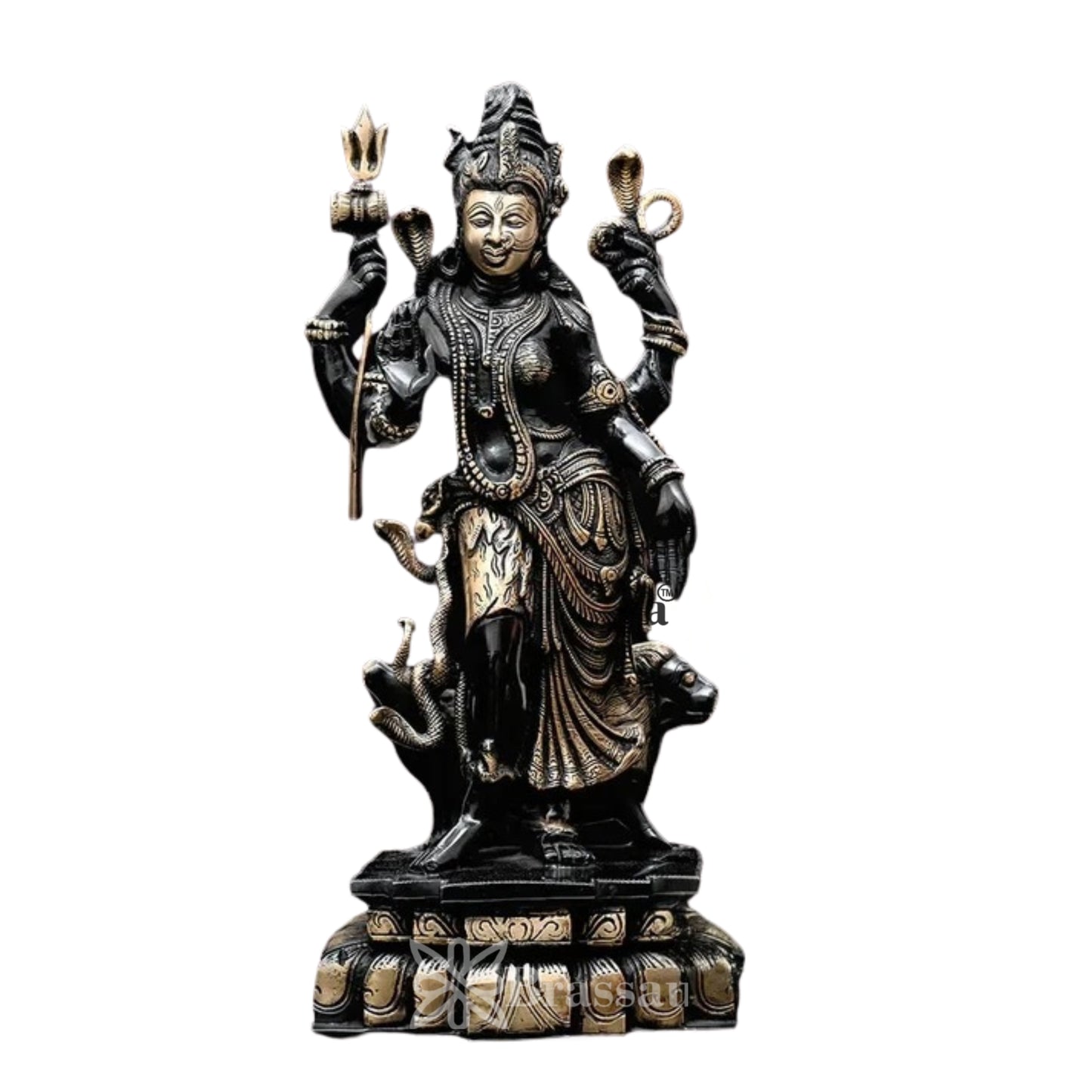 Brass Aardhnareshwar Statue Weight 9.66 Kg And Height 17.5 Inch