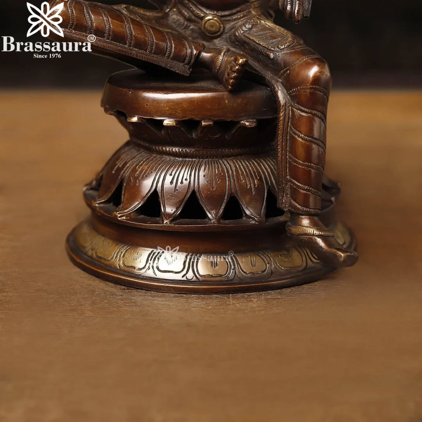 Brassaura™ Brass Laxmi Idol – Height 12 Inches & Weight 4 Kgs | Hindu Goddess Sculpture