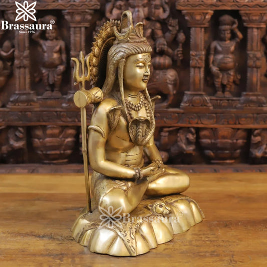 Brass Lord Shiva Statue Weight 11.34 Kg And Height 17 Inch