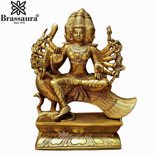 Brass Murugan Statue Weight 13.5 Kg And Height 16 Inch