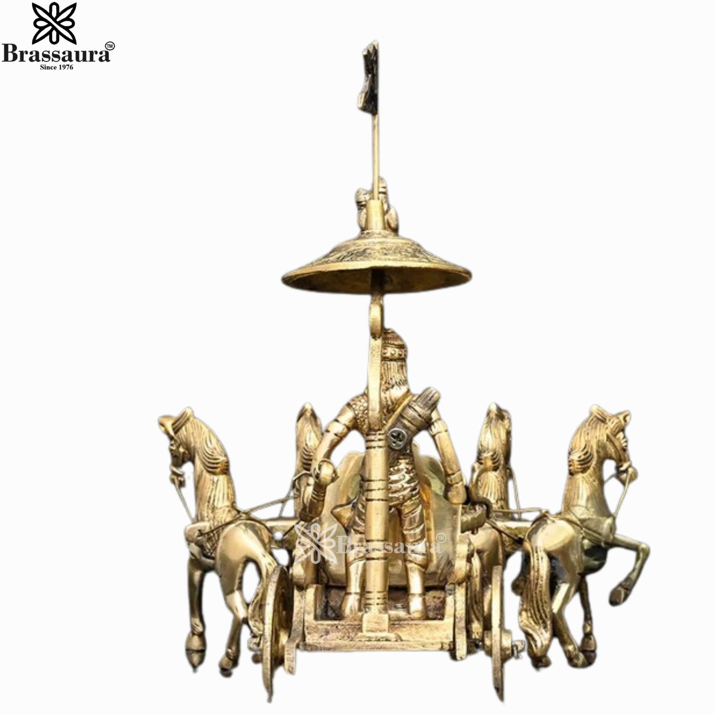 Brass Arjun Rath For Home Décor And Gift Items Weight 1.78 kg Height 8.7 Inch