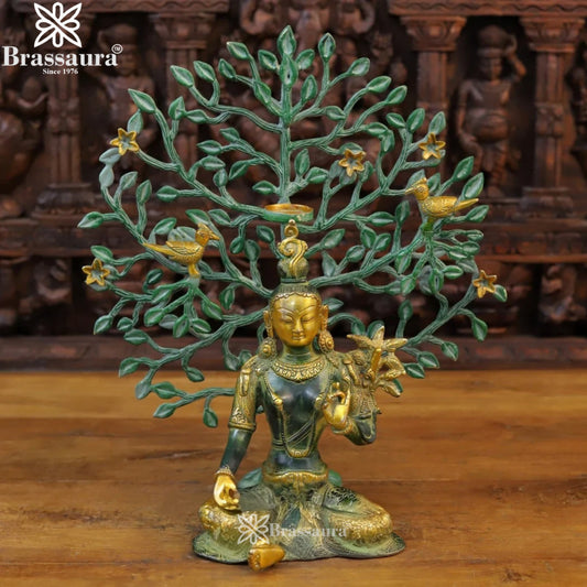 Brass Vintage Tara Statue Weight 2.8 Kg And Height 11 Inch