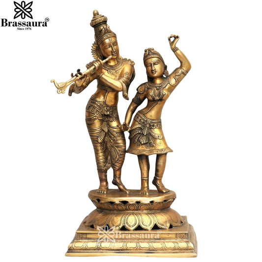 Brass Radha Krishna Idol Weight 18 Kg And Height 24 Inch