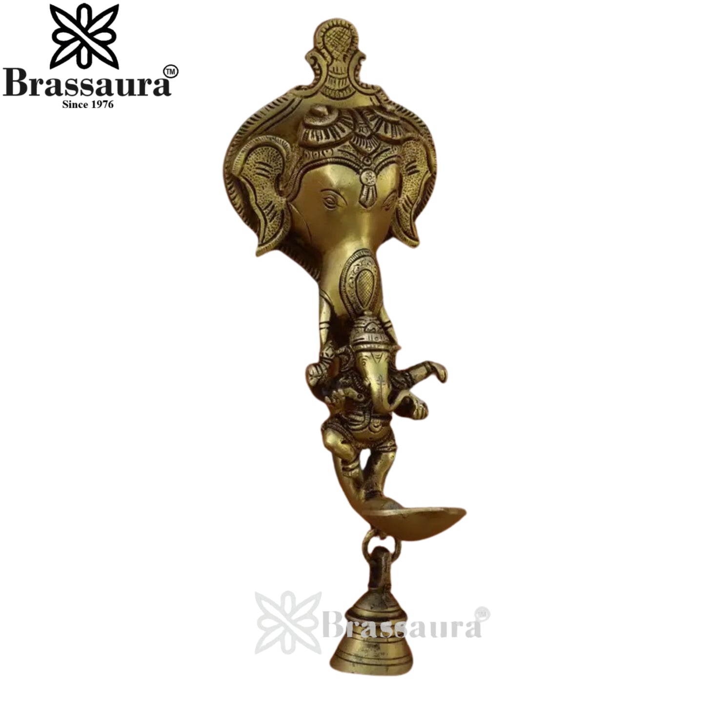 Brass Ganesha Statue Weight 1.2 Kg And Height 9.8 Inch