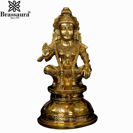 Brass Ayyappan Statue Weight 4.5 Kg And Height 12 Inch