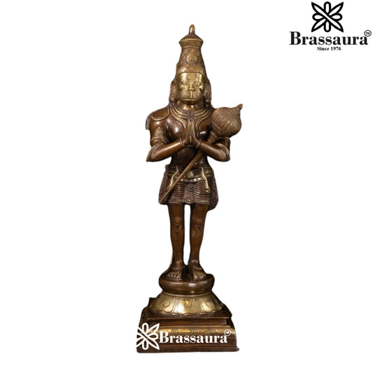 Brass Standing Hanuman Statue Weight 11.4 Kg And Height 23 Inch