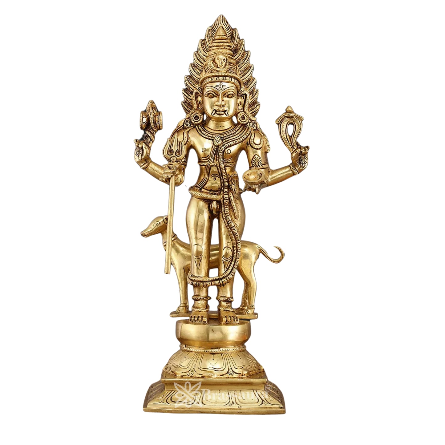 Brass Kaal Bhairav Statue Weight 8.7 Kg And Height 17 Inch