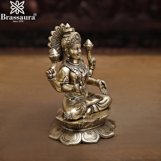 Brass Lakshmi Murti Weight 2.55 Kg And Height 8 Inch