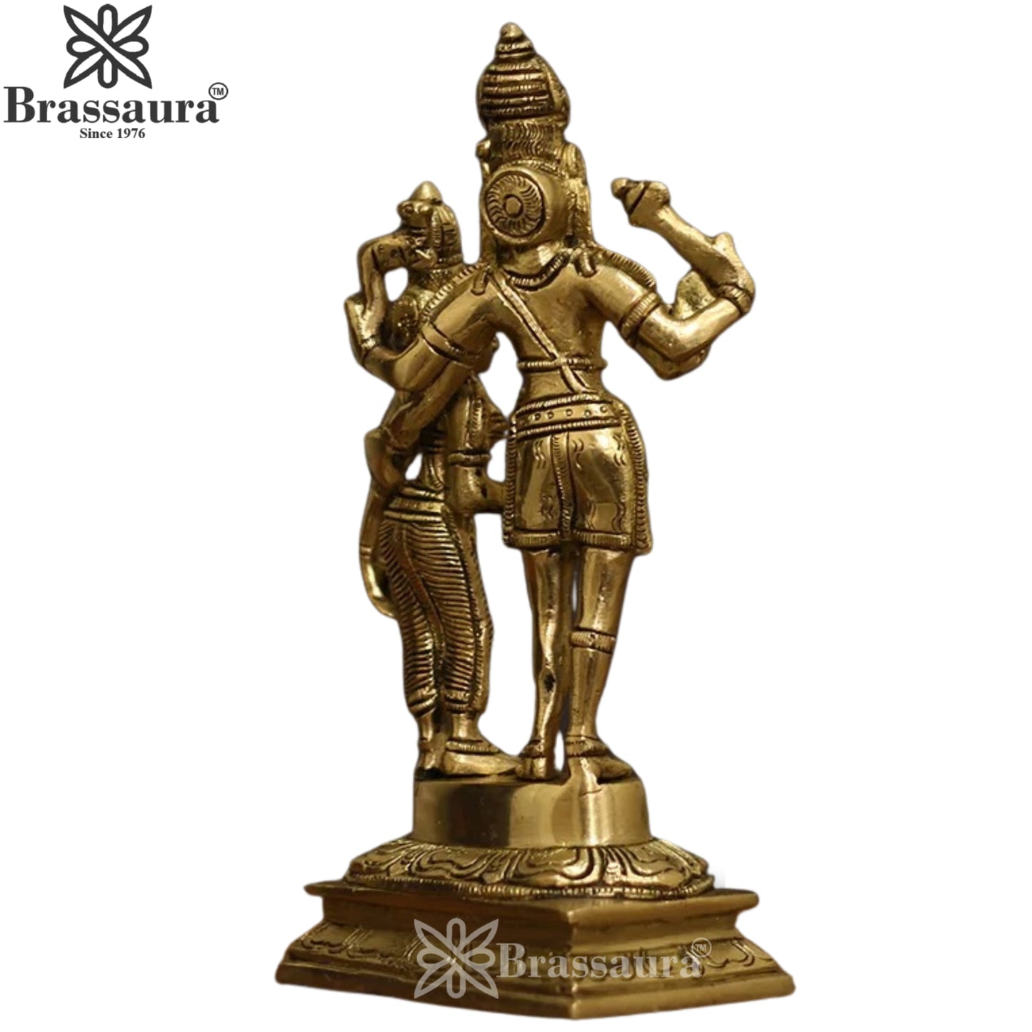Brass Lord Shiv Parvati Statue Weight 1.7 Kg And Height 9 Inch