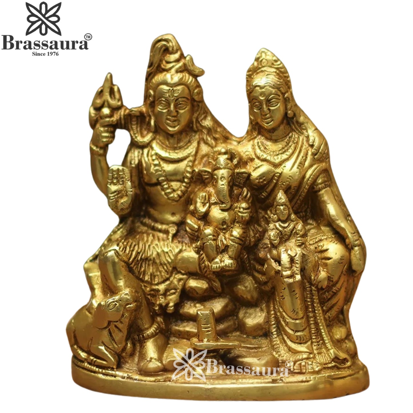 Brass Lord Shiv Family Statue Weight 1.6 Kg And Height 6.25 Inch