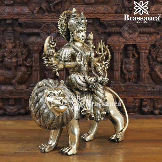 Brass Durga Idol for Home Temple and Decor Height 26 Inches & Weight 31.02 Kgs