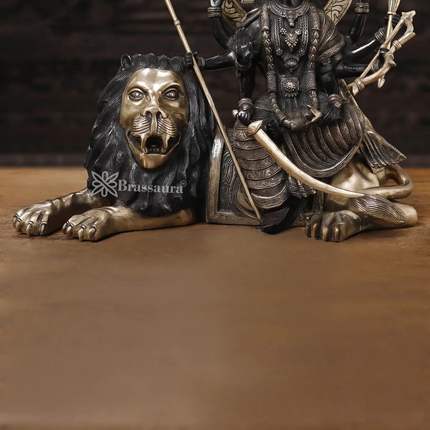 Brass Durga For Home And Décor And Gift Items Weight 19.61 kg Height 17 Inch