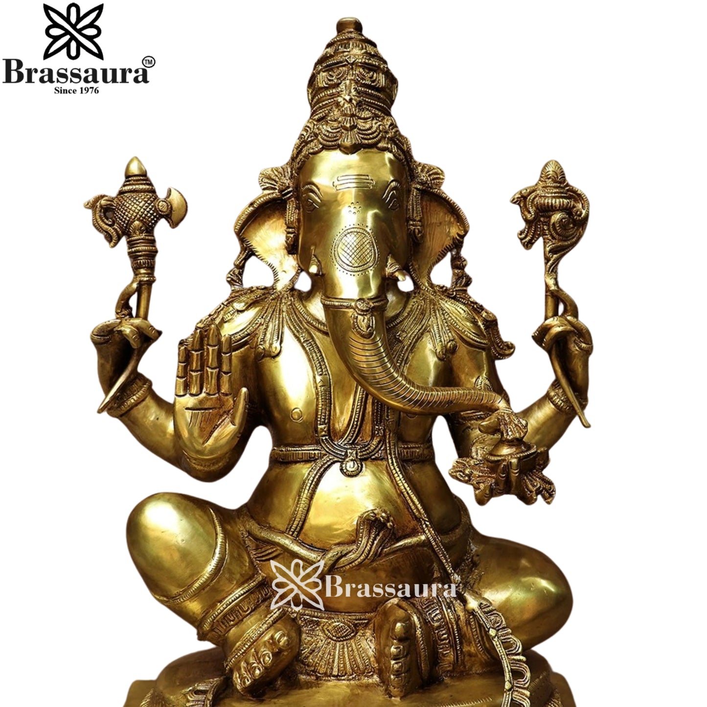 Brass Ganesha Weight 21.7 Kg & Height 20 Inch