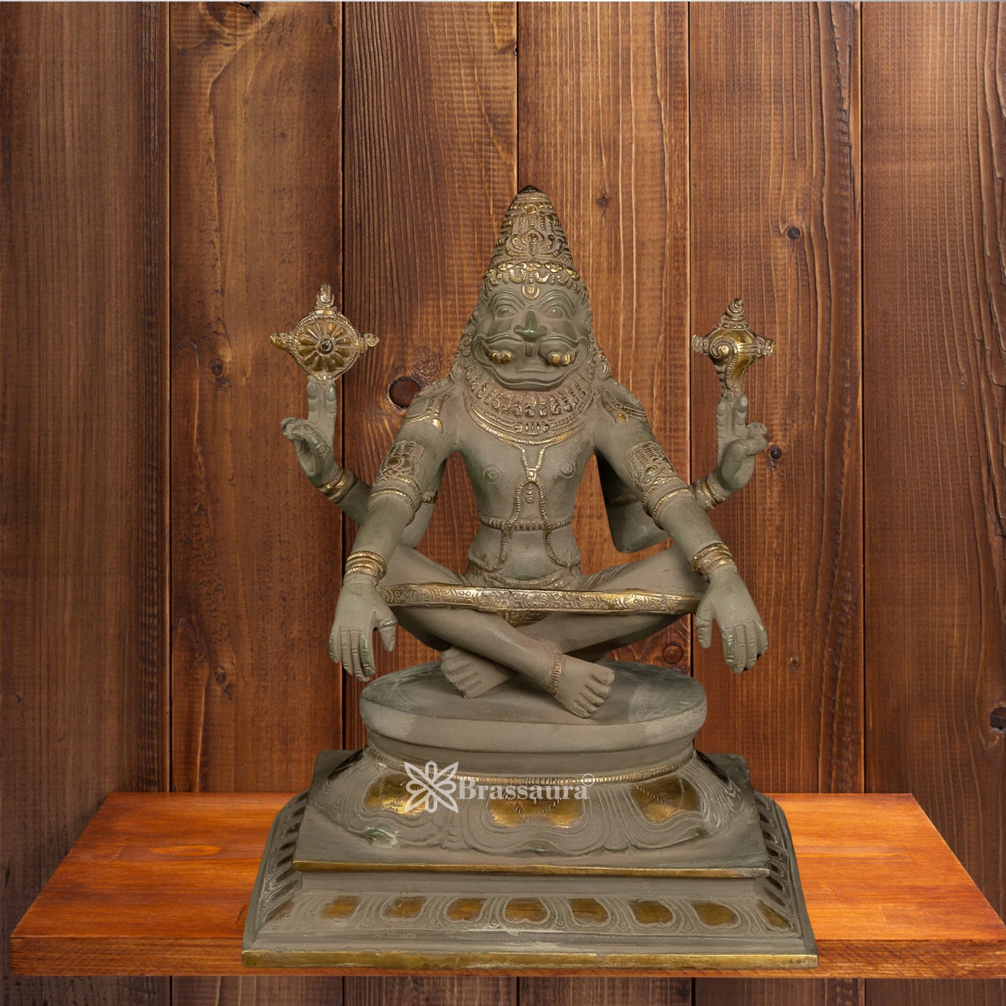 Brass Narasimha Statue Weight 6.24 Kg And Height 10.25 Inch