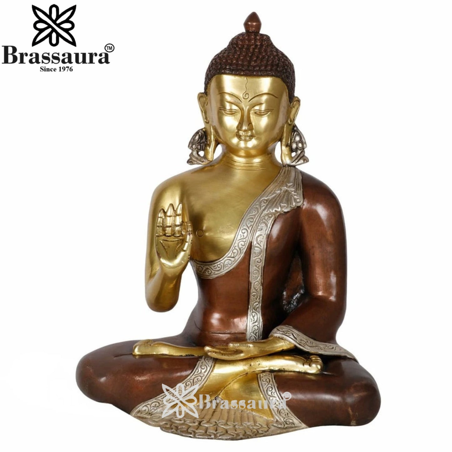 Brass Blessing Buddha Weight 6 kg & Height 13 Inch