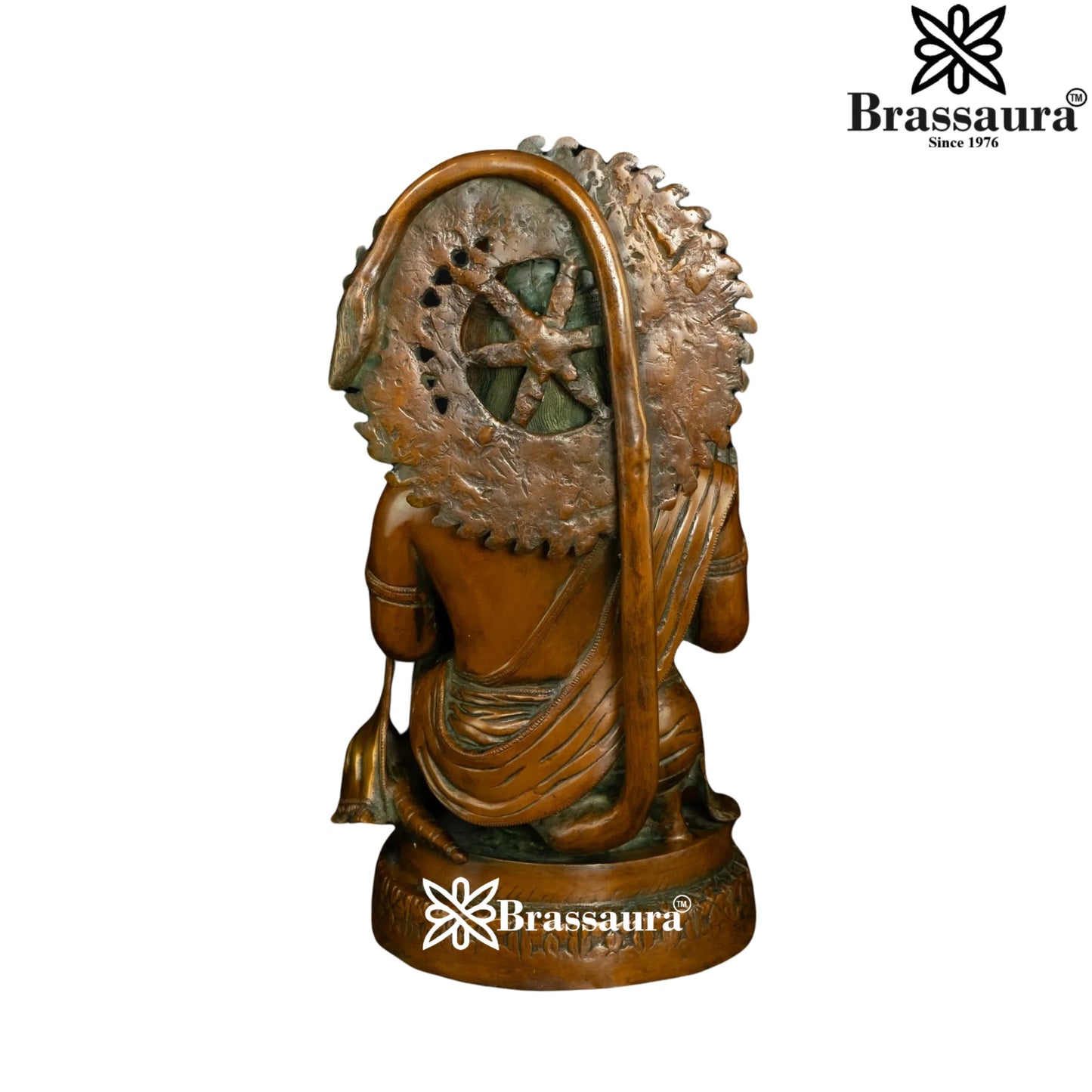 Brassaura™ Traditional Brass Hanuman Idol – Height 19 Inches & Weight 15.5 Kgs | Devotional Figurine