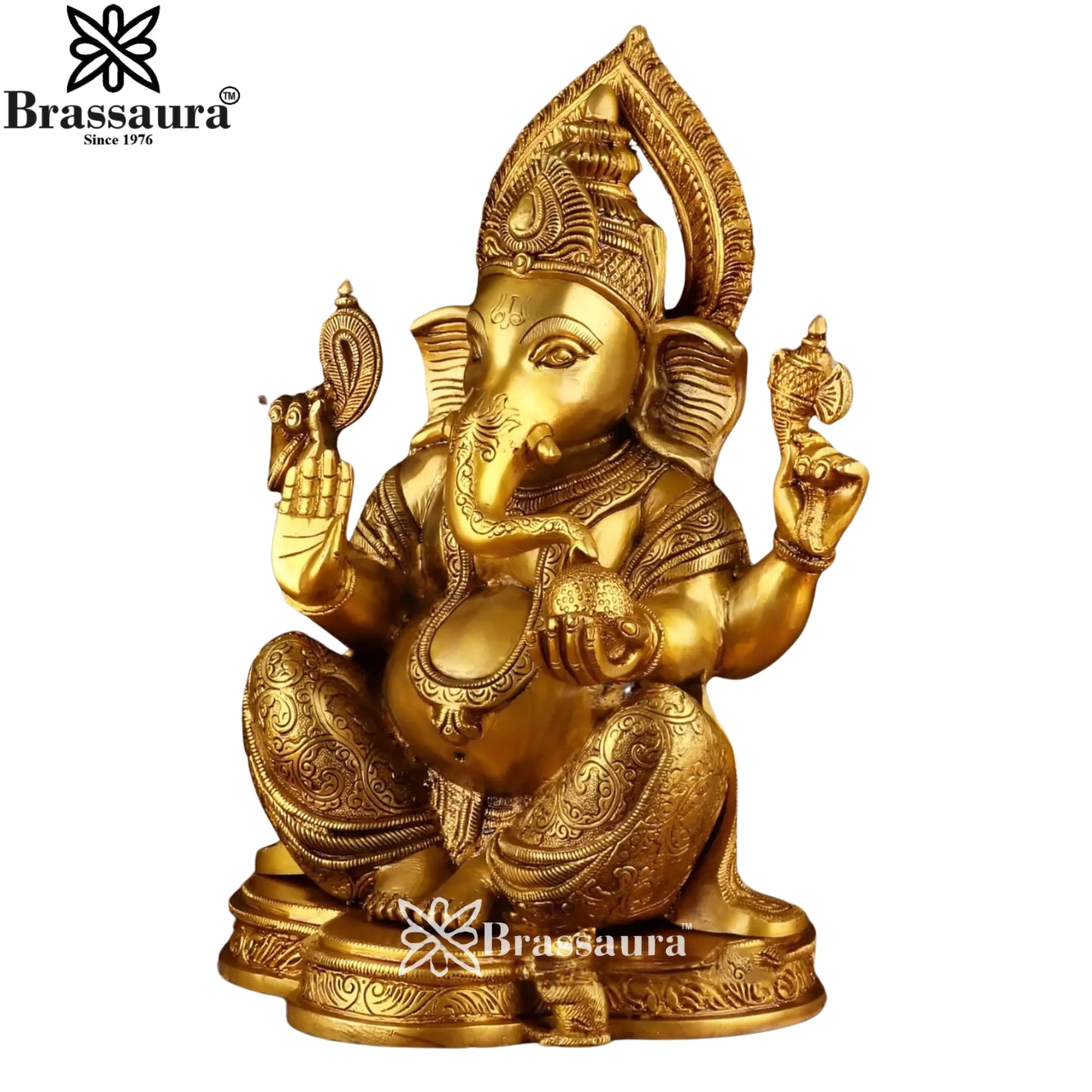Brass Ganesha Statue Weight 11 Kg & Height 15 Inch