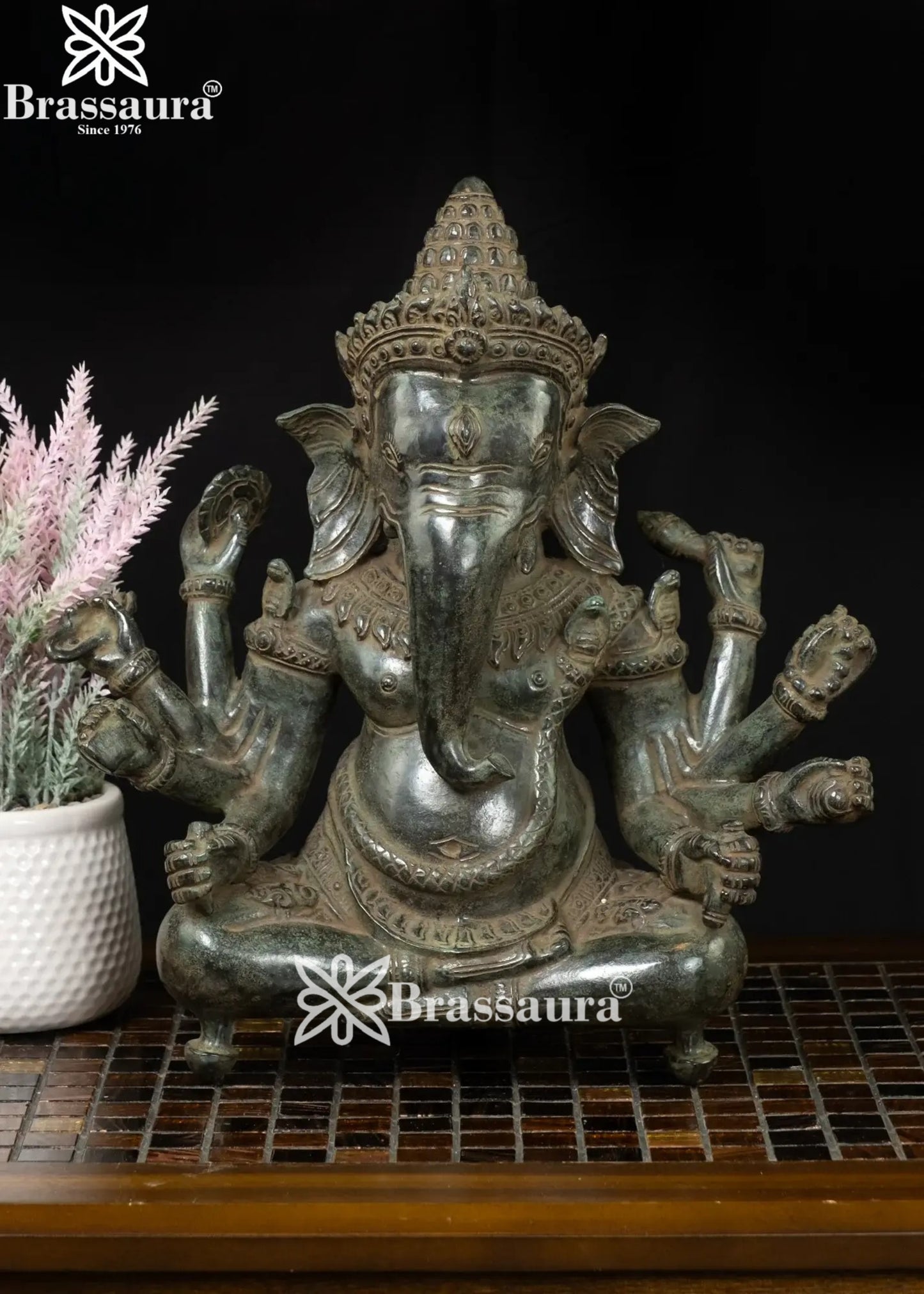 Bronze Ganesha Statue Weight 11.4 Kg And Height 18 Inch