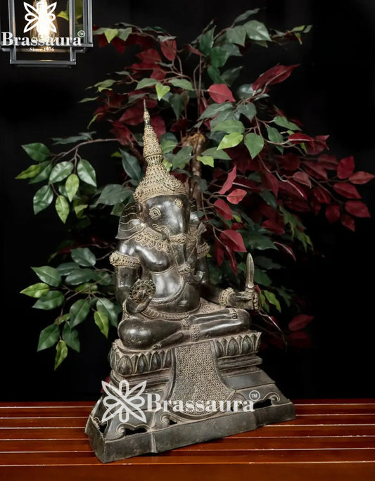 Bronze Ganesha Statue Weight 8.7 Kg And Height 23.5 Inch