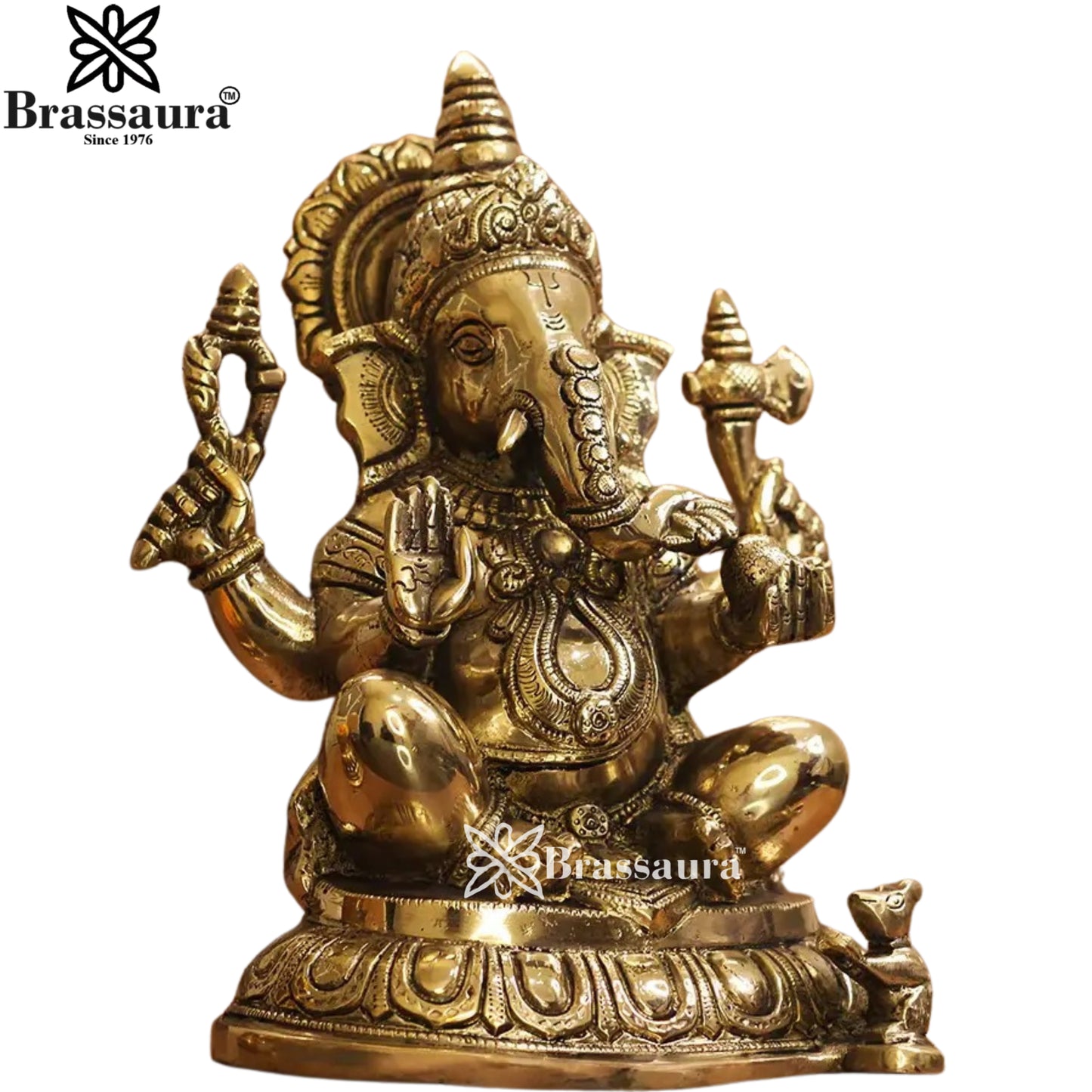 Brass Ganesha Statue Weight 5.7 Kg And Height 11 Inch