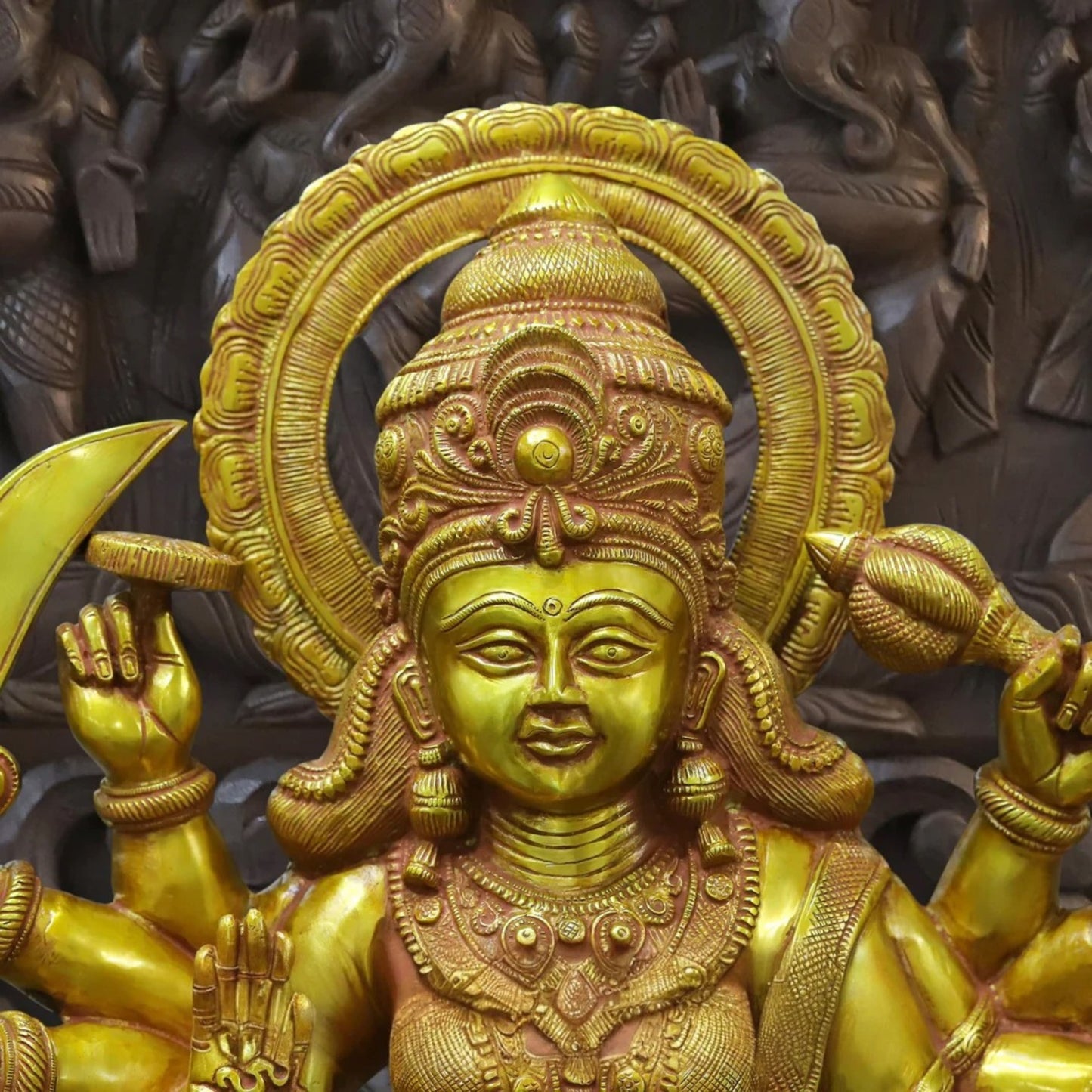 Brass Durga For Home And Décor And Gift Items Weight 32.6 kg Height 25 Inch