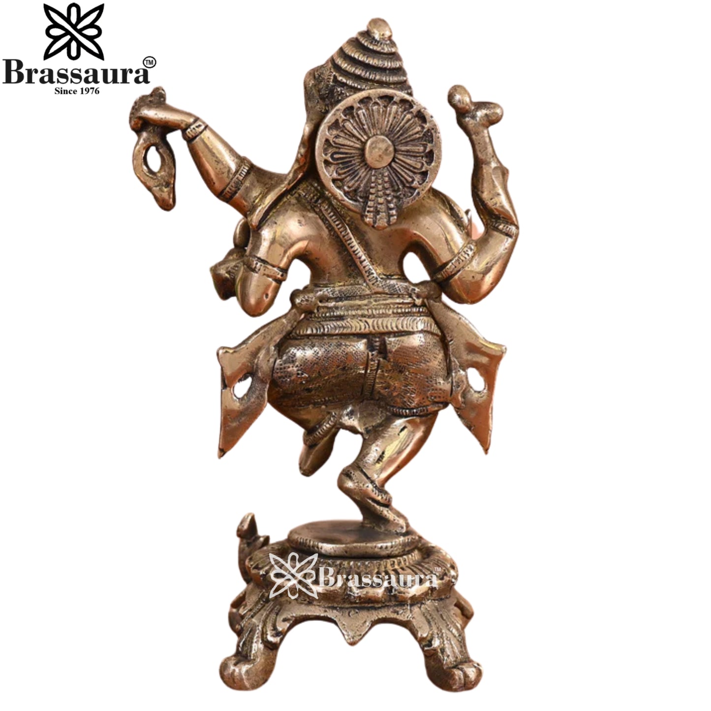 Brass Ganesha Statue Weight 1.61 Kg & Height 8 Inch